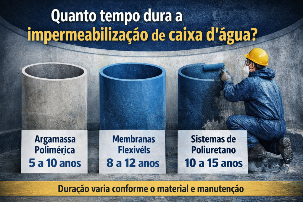 Quanto tempo dura a impermeabilização de caixa d’água?